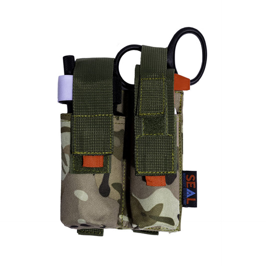 SEAL MOLLE Pouch –  Dual – Tactical Bleeding Control with XT1 Tourniquet & Trauma Shears