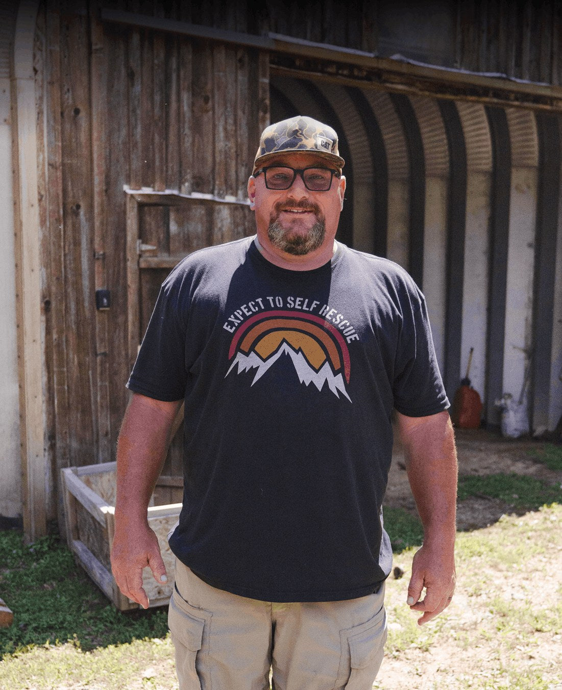 Russ Robison outside his barn in western North Carolina